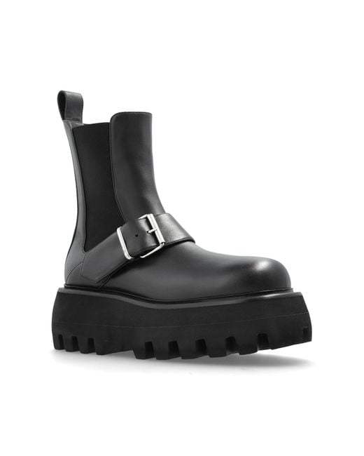 Alexander McQueen Black "Sofa" Platform Ankle Boots