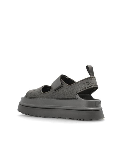 Ugg White 'Goldenglow Embossed' Sandals