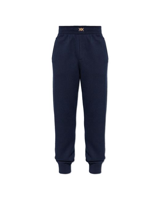 Versace Blue Trousers With Cuffs for men