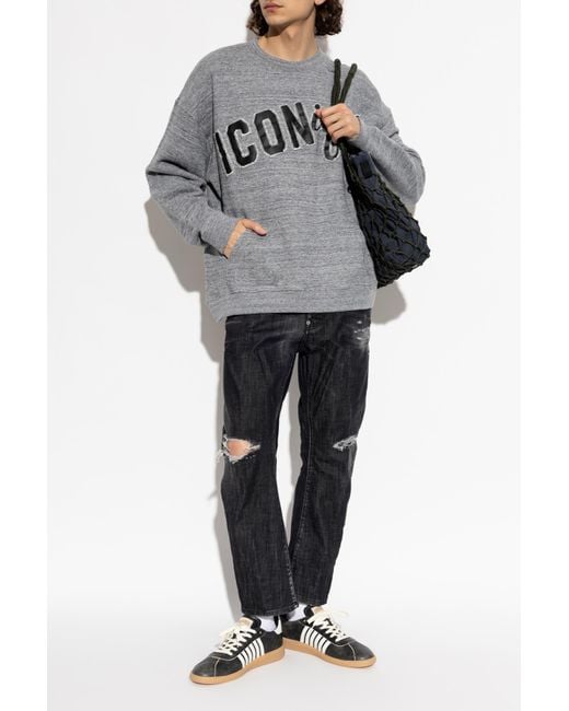 DSquared² Gray Oversize Sweatshirt for men