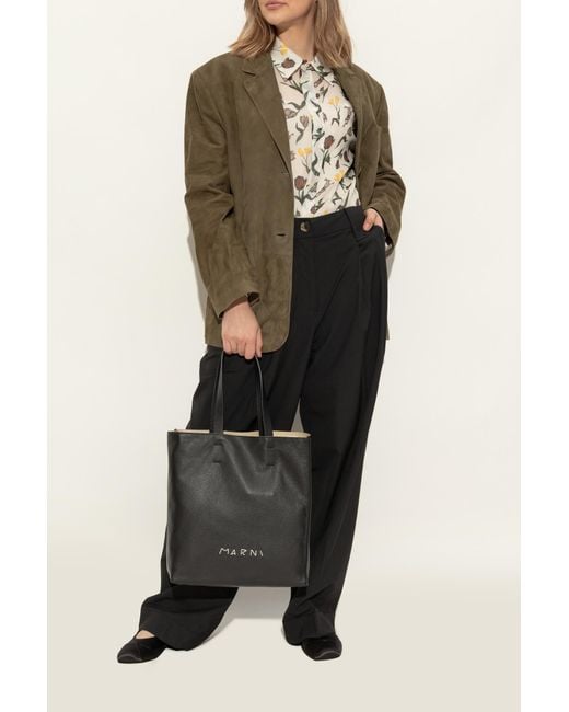 Marni Black Ballet Flats With A Bow
