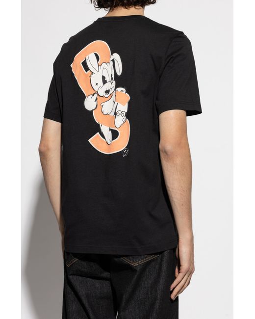 Paul Smith Black T-Shirt With Colorful Print for men