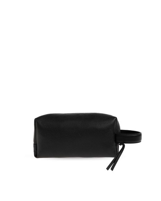 Jil Sander Black Leather Toiletry Bag for men
