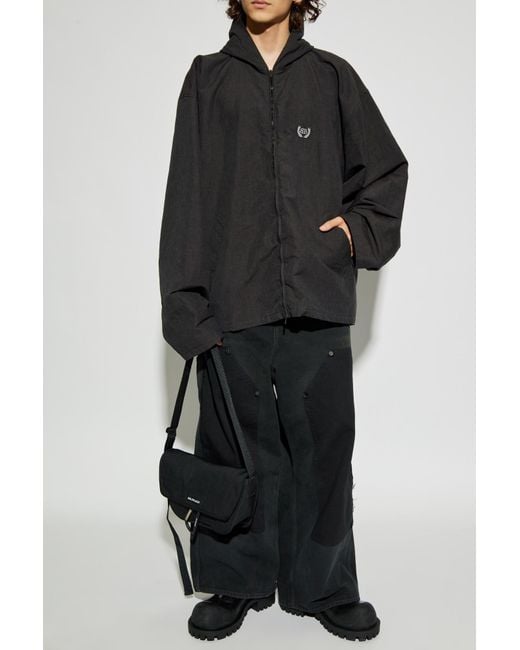 Balenciaga Black Oversize Jacket With Hood for men