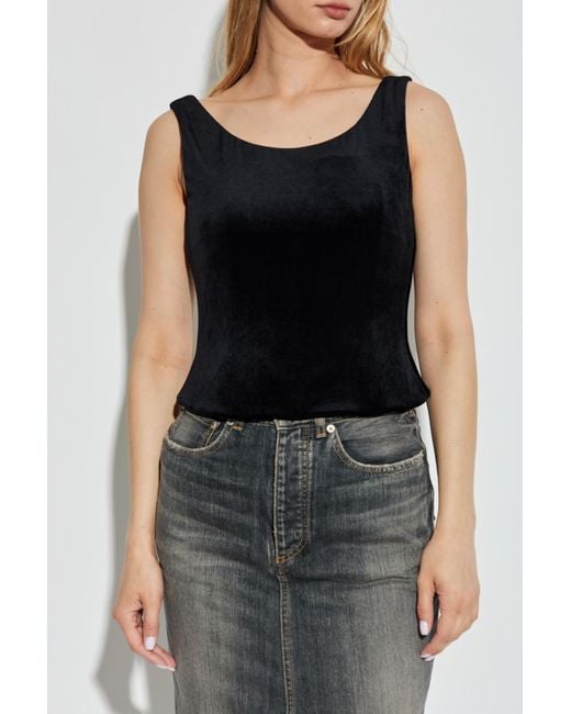 Balenciaga Black Velvet Camisole Top