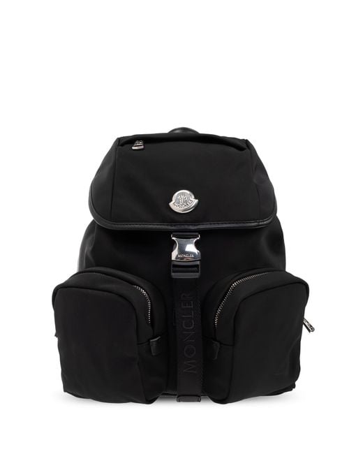 Moncler Black Backpack With Logo-Shaped Appliqué