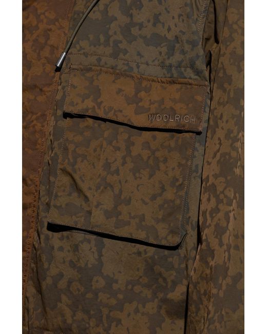 Woolrich Brown Parka With 'Moro' Motif for men
