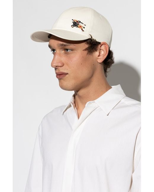 Burberry White Baseball Cap for men