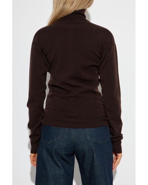 Lemaire Black Cardigan With Stand-Up Collar