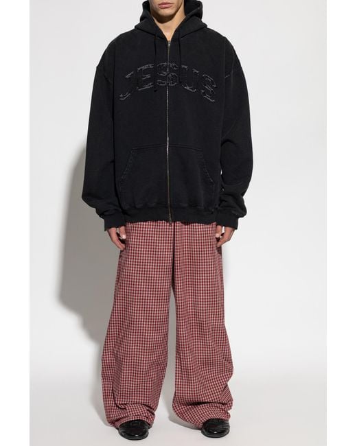 Vetements Red Checked Trousers for men