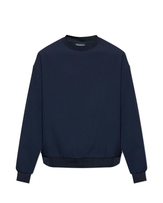 Emporio Armani Blue Sweatshirt With A Crew Neck for men