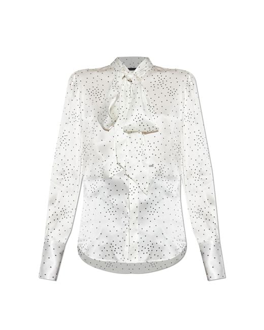 DSquared² Blue Tie-Front Shirt