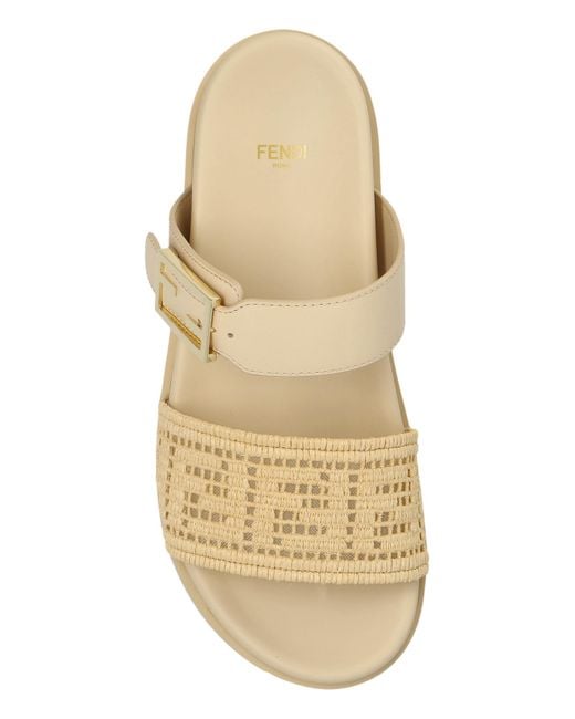 Fendi Gray Slides With Logo