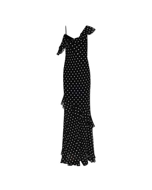 Self-Portrait Black Dress With Pear Pattern