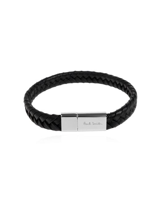 Paul Smith Black Leather Bracelet for men
