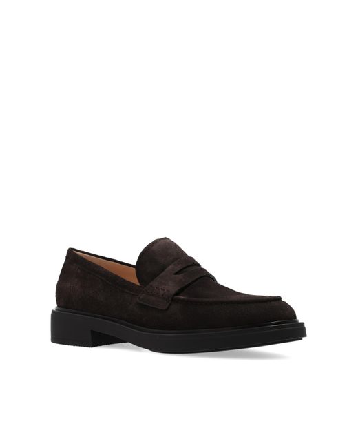 Gianvito Rossi Black Suede 'Harris' Loafers