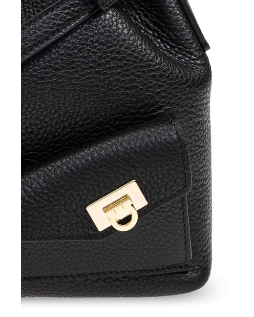Ferragamo Red Leather Bucket Shoulder Bag