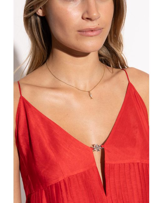 Kate Spade Metallic Necklace With A Pendant Featuring Shimmering Crystals