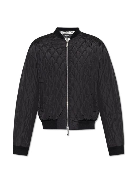 DSquared² Black Quilted Jacket for men