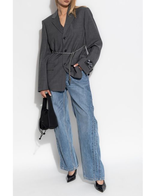 Alexander Wang Blue Blazer With Decorative Chain
