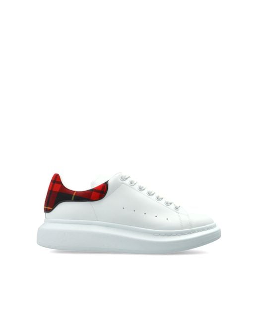 McQueen White Leather Sports Shoes for men