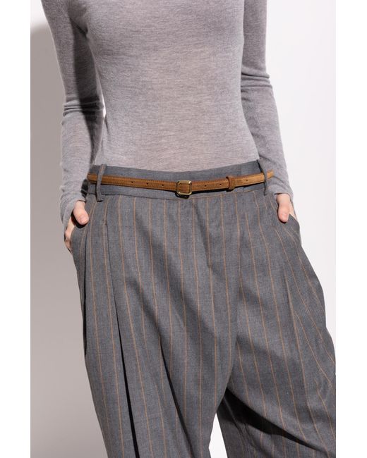 LIE STUDIO Brown Suede Belt "Georgia Slim"