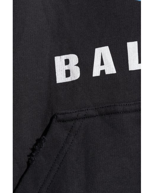 Balenciaga Black Oversized Vintage Effect Hoodie
