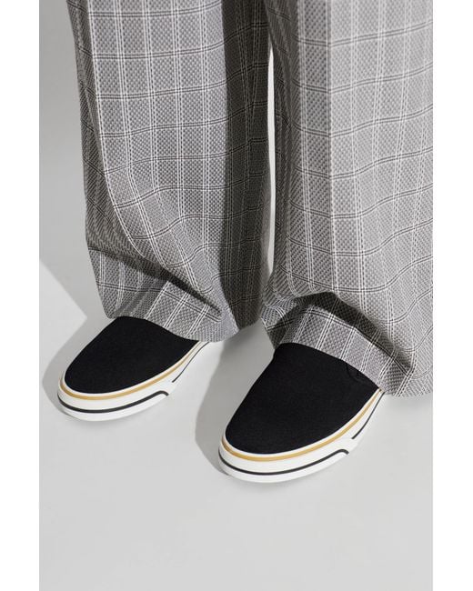 Dolce & Gabbana Black Slip-On Sports Shoes for men