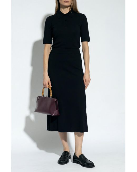 Jil Sander Black Wool Polo