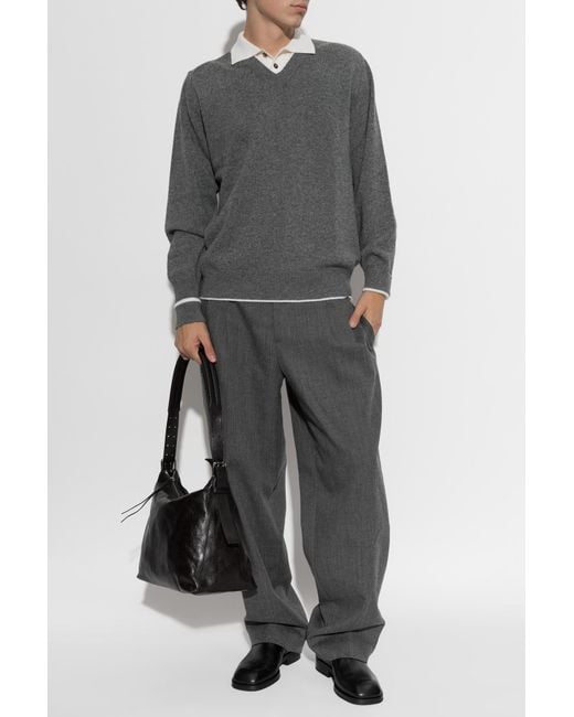 Eleventy Gray Wool Sweater for men