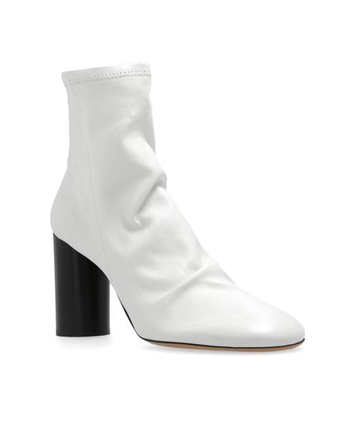 Isabel Marant White 'labee' Heeled Ankle Boots,