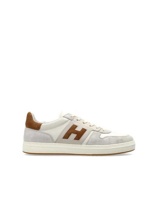 Hogan White Leather Sports Shoes for men