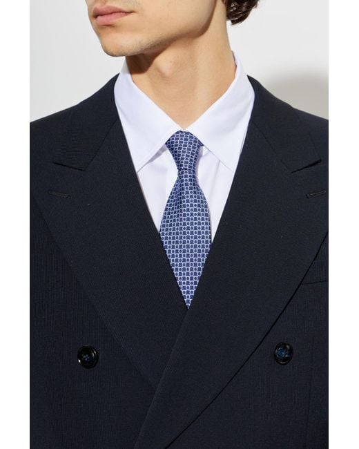 Ferragamo Blue Silk Tie for men