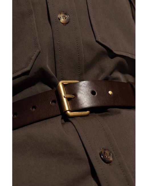 Saint Laurent Brown Cotton Shirt With Pockets,