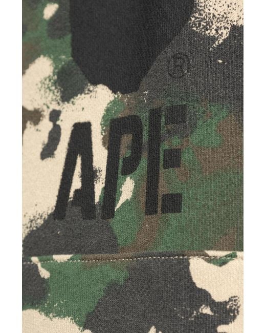 A Bathing Ape Green Sweatshirt With Logo for men