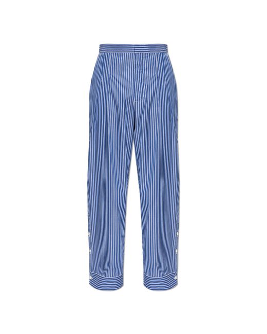 Loewe Blue Striped Pattern Trousers for men