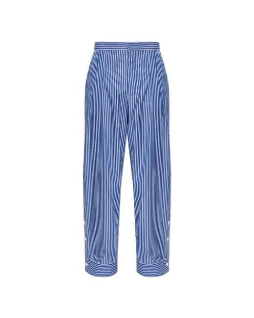 Loewe Blue Striped Pattern Trousers for men