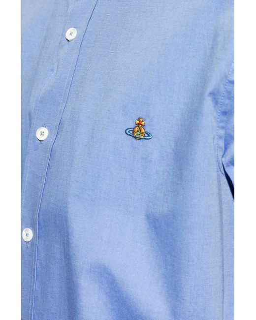 Vivienne Westwood Blue Shirt With Logo for men
