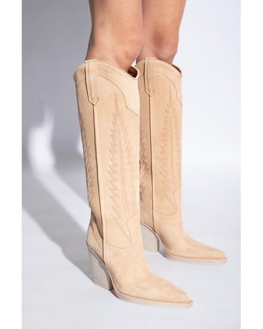Paris Texas Natural 'el Dorado' Heeled Cowboy Boots,