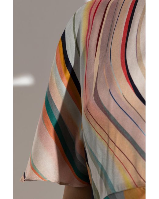 Paul Smith White Dress With Stripe Pattern