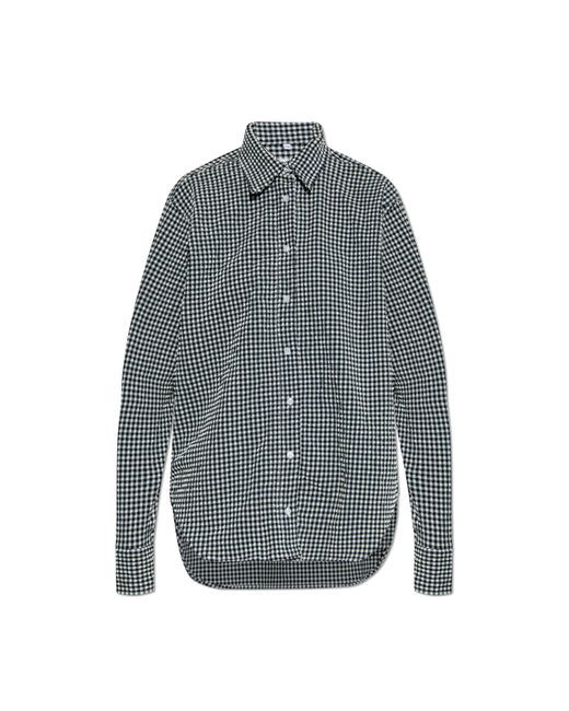 Hunza G Gray Shirt With A Check Pattern