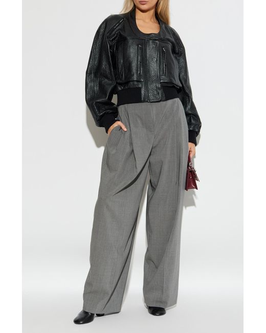Jacquemus Black Leather Jacket 'Tore'