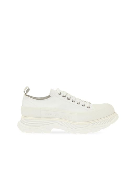 McQueen Tread Slick White Canvas Lace-up for men