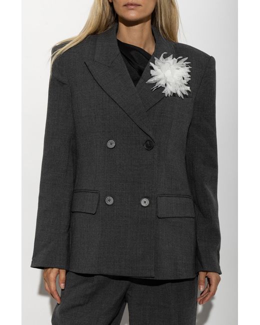 Self-Portrait Black Double-Breasted Blazer