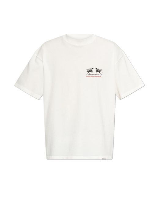 Represent White T-Shirt With Print for men