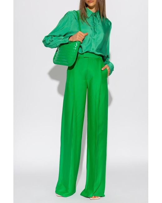 Bottega Veneta Green Wide-legged Trousers