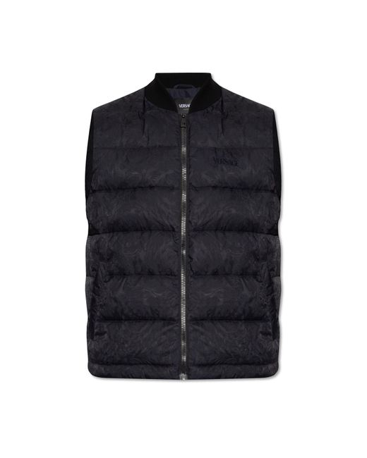 Versace Black Vest With Barocco Pattern for men