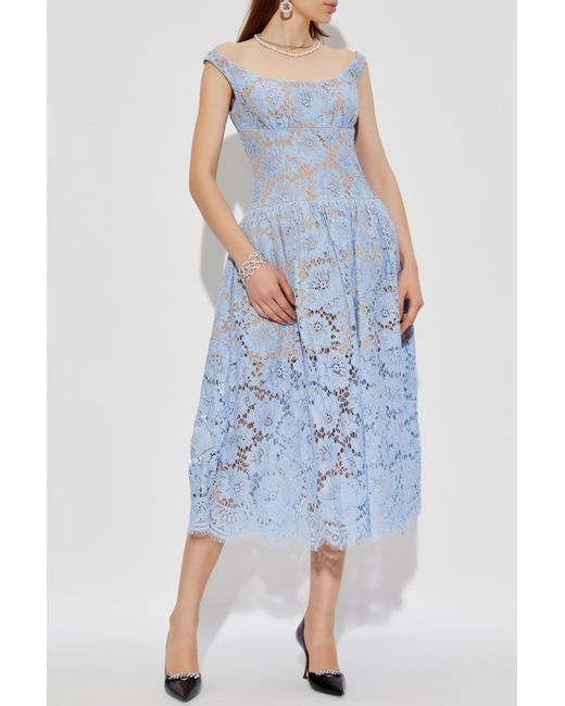 Self-Portrait Blue Lace Dress
