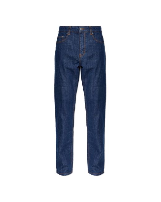 AMI Blue Straight-Leg Jeans for men