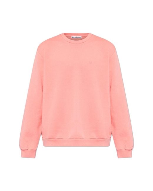 Acne Pink Sweatshirt With Patch for men